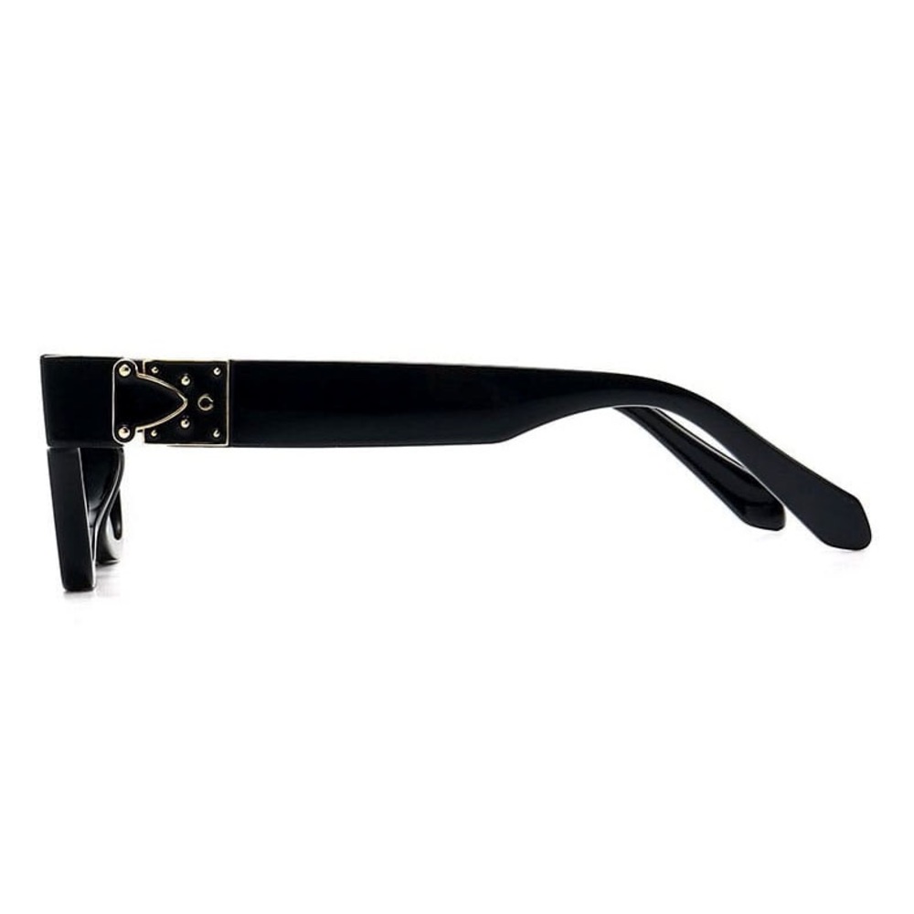 Black Rectangle Frame Sunglasses - Picture 3 of 4